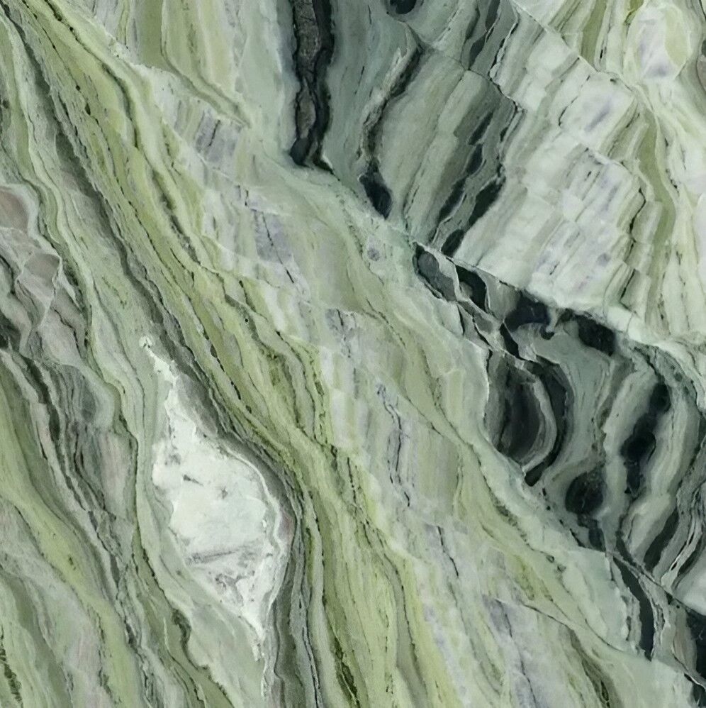 a close-up of Verde Prato Marble