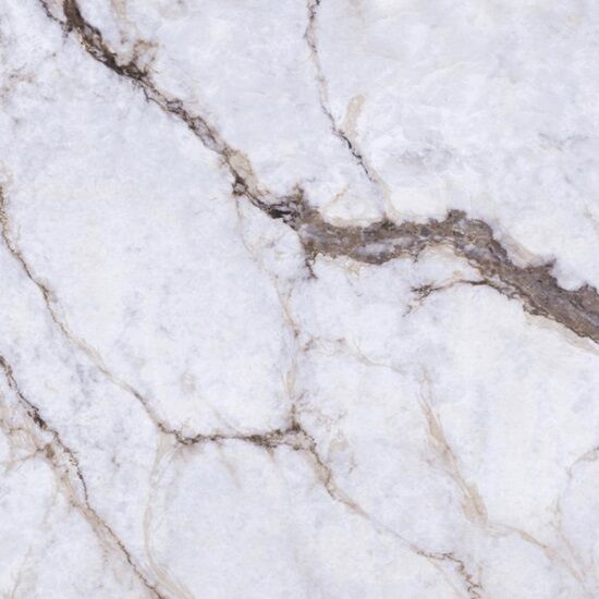 a close-up of Calacatta Borghini printed quartz